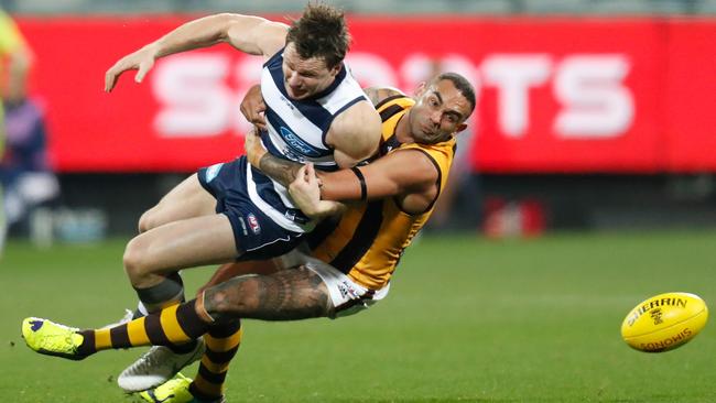 Shaun Burgoyne’s dangerous tackle on Patrick Dangerfield.