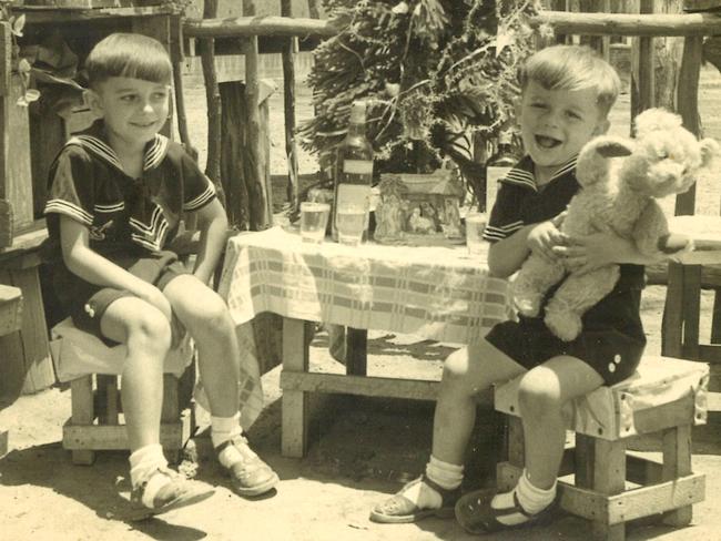 Henry Palaszczuk with his brother Jack at the Wacol migrant camp.