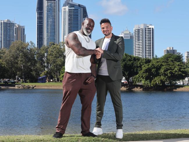 Fredi Nwaka and Peter Andre are on the Gold Coast for the World Premiere of their new feature film, Jafaican, at HOTA. Picture Glenn Hampson