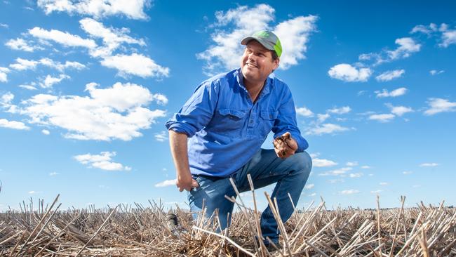 Nigel Corish on his Queensland cropping property. Picture: David Martinelli