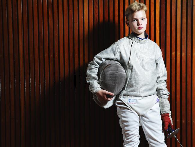 Fencer Christian Hely. Picture: Braden Fastier