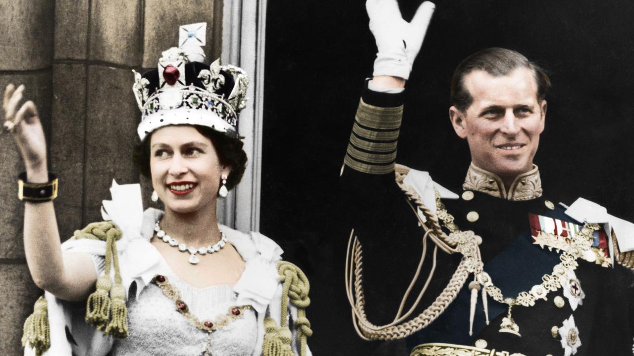 Queen Elizabeth II and the Duke of Edinburgh on the day of their coronation. Picture: The Print Collector/Getty Images