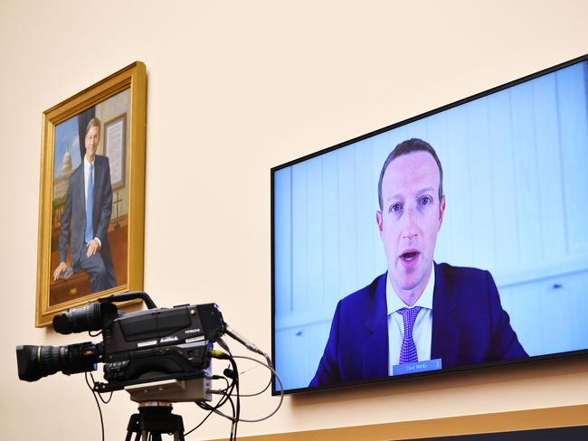 Facebook CEO Mark Zuckerberg at the hearing. Picture: AFP