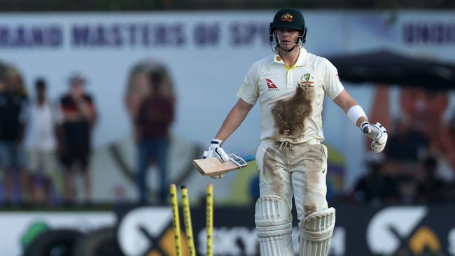 Steve Smith attracted criticism for his response to being run out on day one. Picture: Getty Images