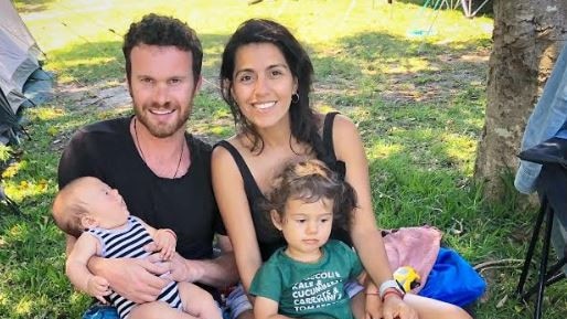 Jarrod Sheehan with his wife, Ami and their children Felipe, 3, and Mateo, 18 months.