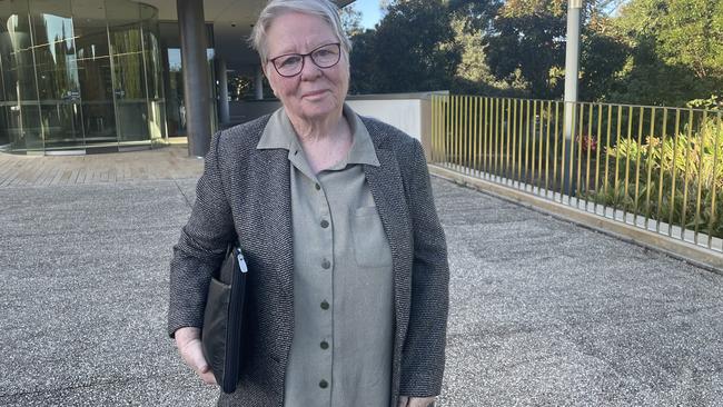 Coffs Harbour Knitting Nannas founder Christine Degan outside Coffs Harbour Local Court on August 9. Picture: Chris Knight