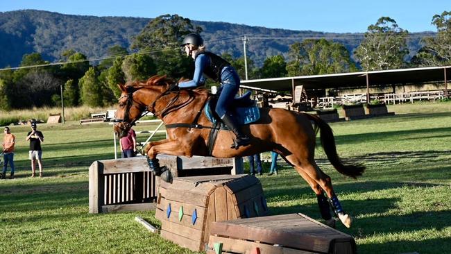 North Coast Equestrian Club treasurer Lilli Bowen at a Rebel Morrow training clinic at Nana Glen. Picture: Supplied