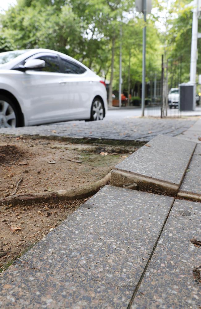 Uneven paving is another hazard. Picture: Alan Barber