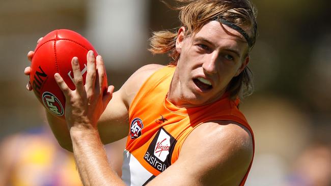 Will Setterfield in action for GWS against West Coast.