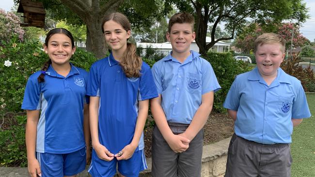 St Monica's Primary School captains Jacinta Zahra, Sophia Bilbija, Luke Wilkinson and Jack Jojart.