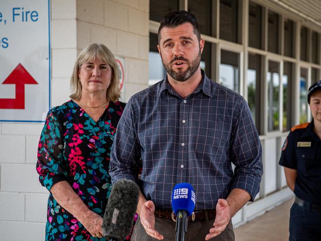 Police Minister Brent Potter and Chief Minister Eva Lawler at the press conference as Sixty-three new Northern Territory Police constables will graduate on Friday, June 28, in Darwin. Picture: Pema Tamang Pakhrin