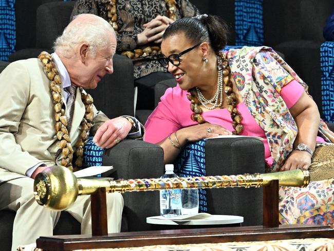 CHOGM Secretary General Patricia Scotland and King Charles at CHOGM. Picture: AFP