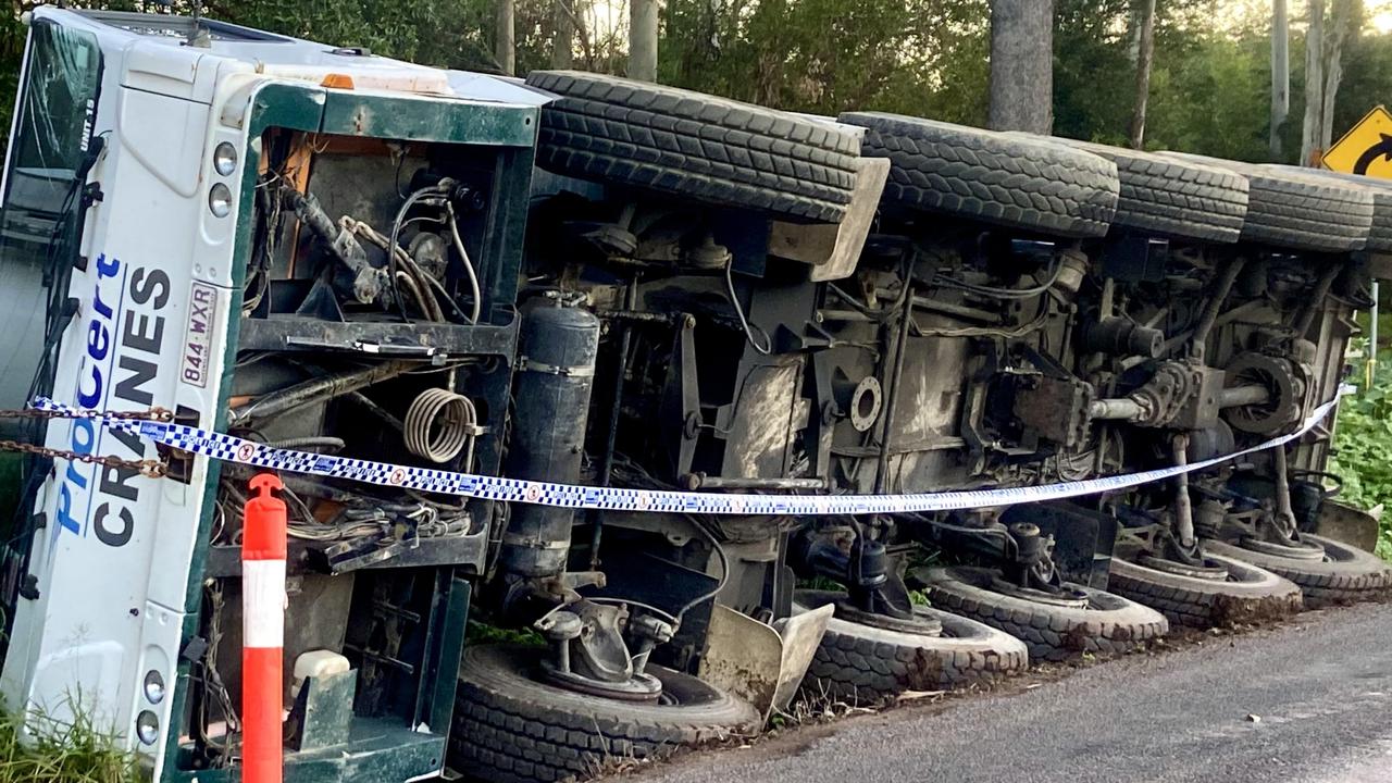 A crane rolled at Peachester on June 3.