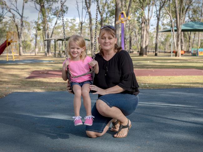 Sarah Berghauser with her daughter Naomi, 3. Picture: Steve Pohlner