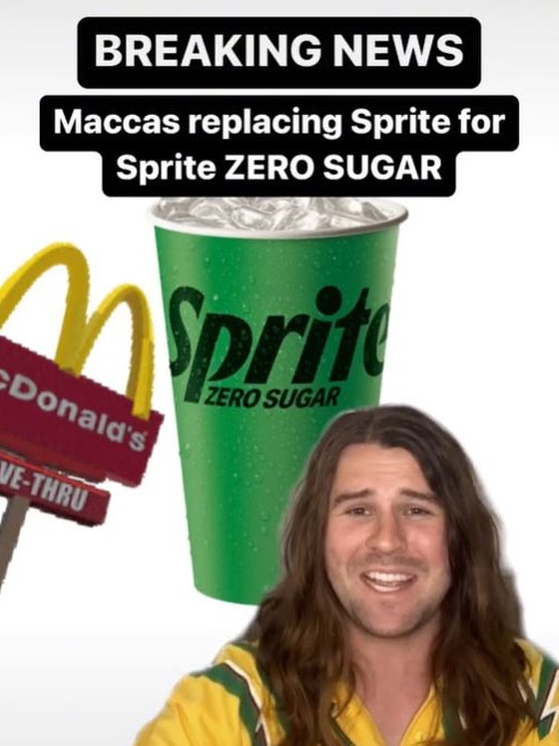 McDonald’s has scrapped Sprite from its Australian menu. Picture: TikTok/Russ.Eats