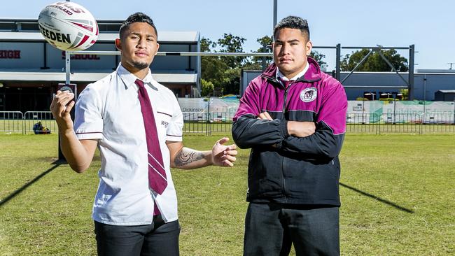 Marsden State High School students Will Semu, who we ranked No.26, with and Taelon Te Whiu Hopa - Picture: Richard Walker