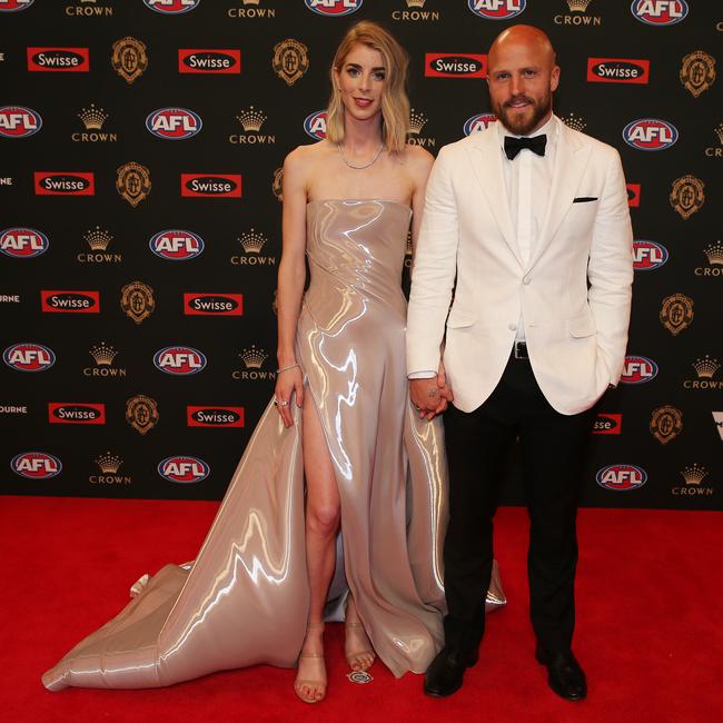 Melbourne’s Nathan Jones and wife, Jerri. Picture: Michael Klein