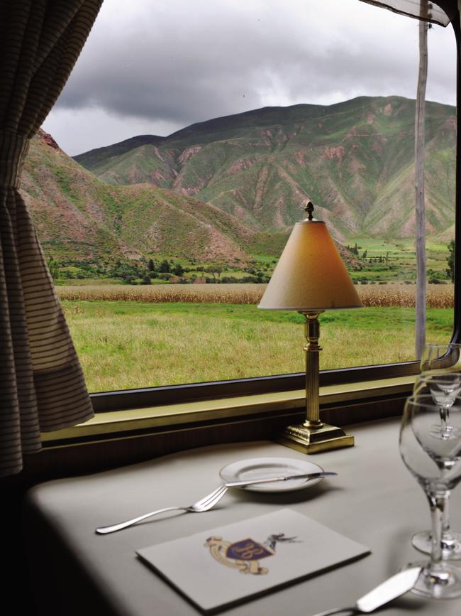 Dramatic views from the dining car. Picture: Adrian Huston.