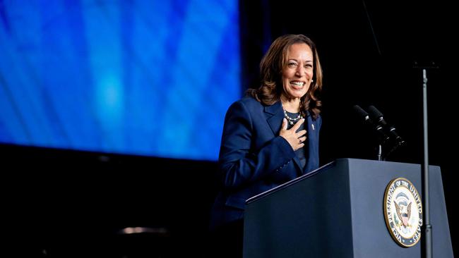 Polls put Kamala Harris ahead of Trump by one percentage point across the seven swing states. Picture: Getty