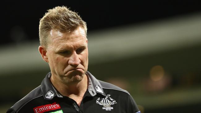 Nathan Buckley shows his dismay at another poor result.