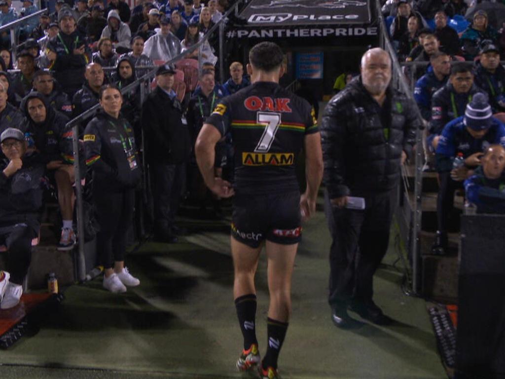 Nathan Cleary heads up the tunnel.