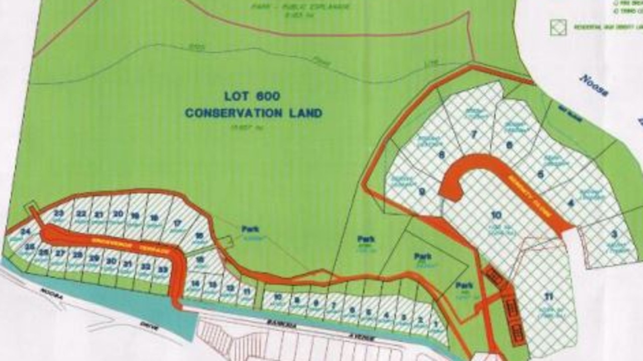 The Settlers Cove Master Plan showing the lots on Serenity Close in Noosa Heads.