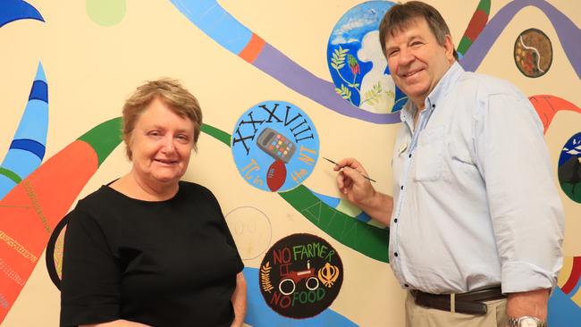 Centralian Senior College Principal Tony Collins with staff member Belinda