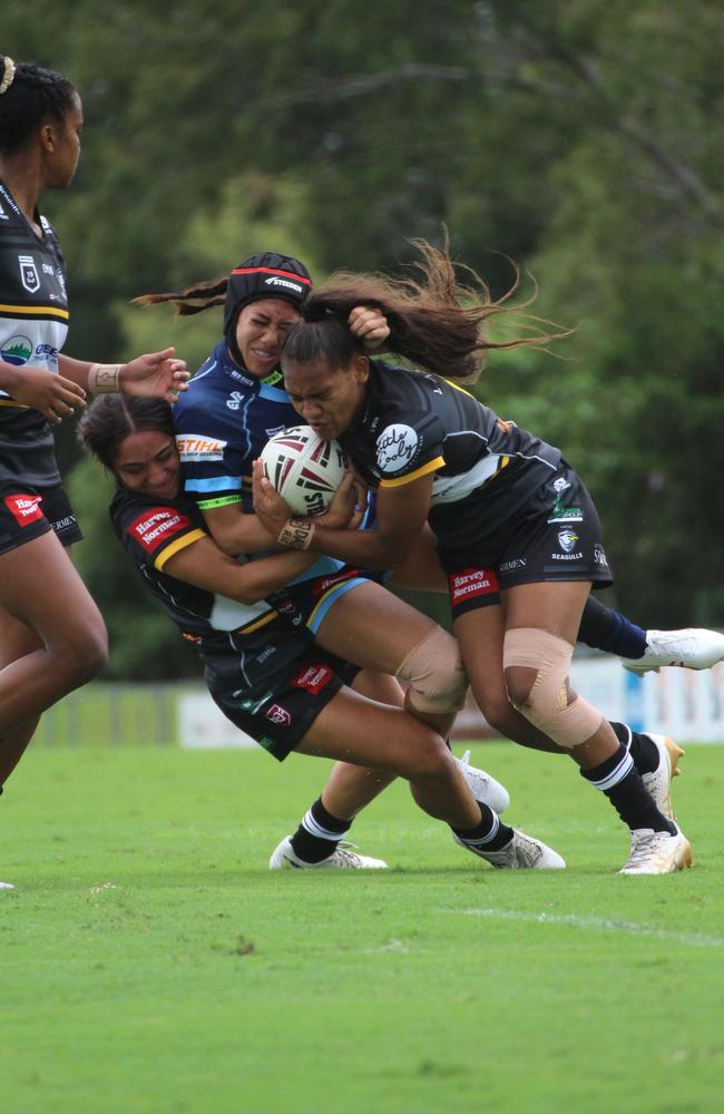 Savannah Roberts-Hickling (right) is a ferocious defender.