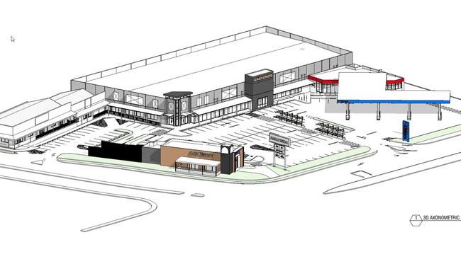 Concept images of the shopping centre expansion at 182-190 Morayfield Rd, which will include a Taco Bell and service station.