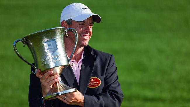 Rory McIlroy blew the field away in the final round of the Wells Fargo Championship at Quail Hollow Club. (Photo by Andrew Redington/Getty Images)