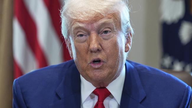 President Donald Trump speaks during a cabinet meeting at the White House, Wednesday, April 30, 2025, in Washington. (AP Photo/Evan Vucci)