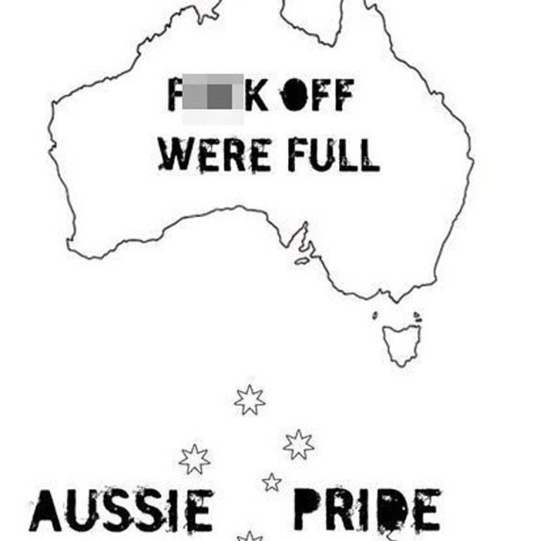 Locky posted the 'Aussie pride' map on his MySpace when he was 16.