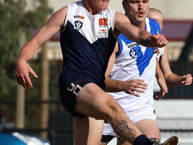 Ballarat Football League: Melton South v Sunbury;  Cody Chapman of Melton South at Melton Recreation Reserve, on Saturday May 29, 2023 in Melton, Australia.Picture: Hamish Blair