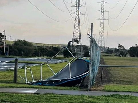 A trampoline found a new home on Cox Rd.