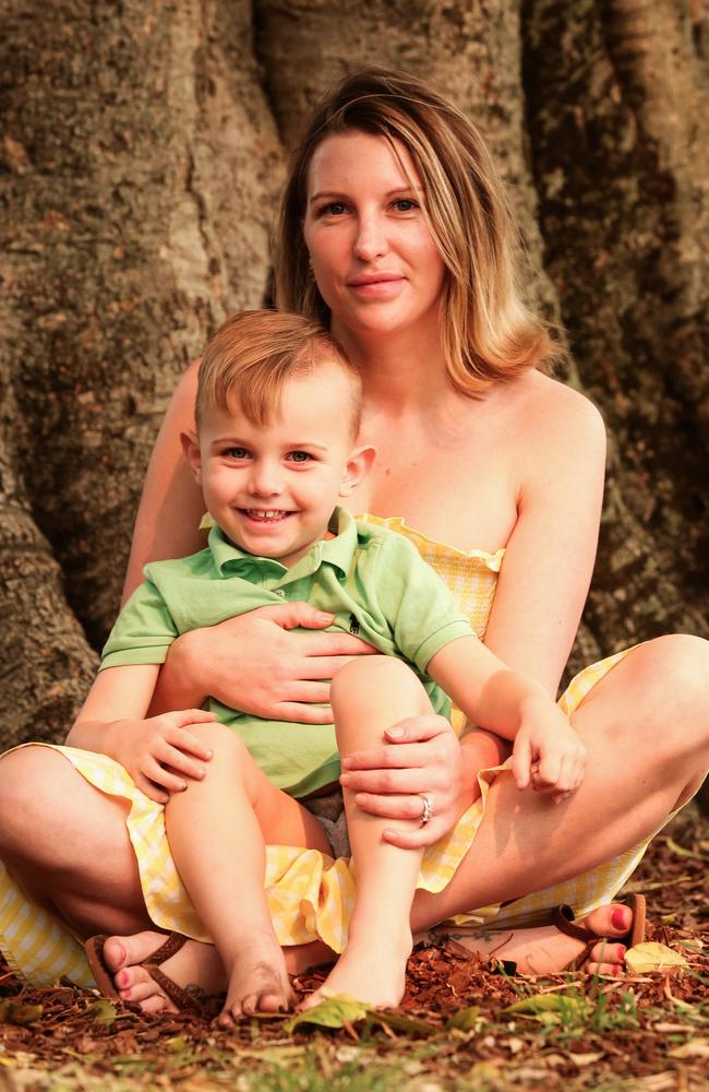 Kelly Aitken and her son Huxley, 3. She says she is careful when driving cakes. Picture: Gaye Gerard