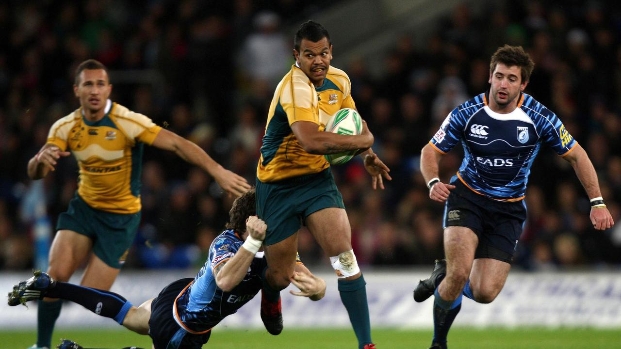 Kurtley Beale in one of his first Wallabies appearances, in a tour match against Cardiff.