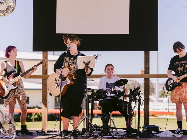 Elizabeth, 18, plays the bass for Hugo and the Hive.