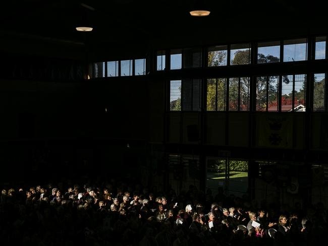 Afternoon light falls on the attendees. Picture: Dylan Robinson                        <a class="capi-image" capiId="ab702d79c68dbb7834d773ab8bc3967a"></a>