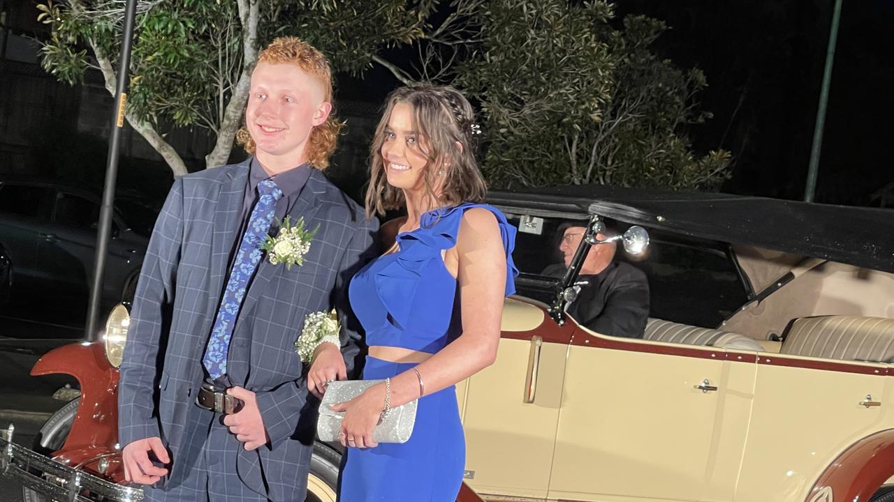 The students arrive at St Mary's College formal at the Brolga Theatre.