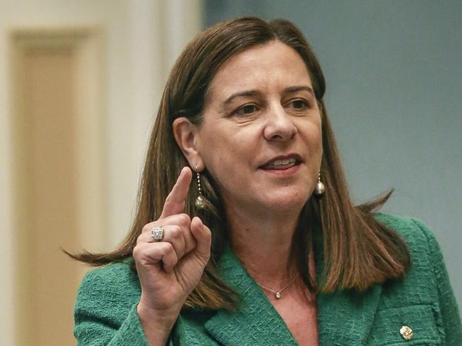 BRISBANE, AUSTRALIA - NewsWire Photos - FEBRUARY18, 2025: Queensland Attorney General Deb Frecklington speaks during Question time at Queensland Parliament ., Picture: NewsWire / Glenn Campbell