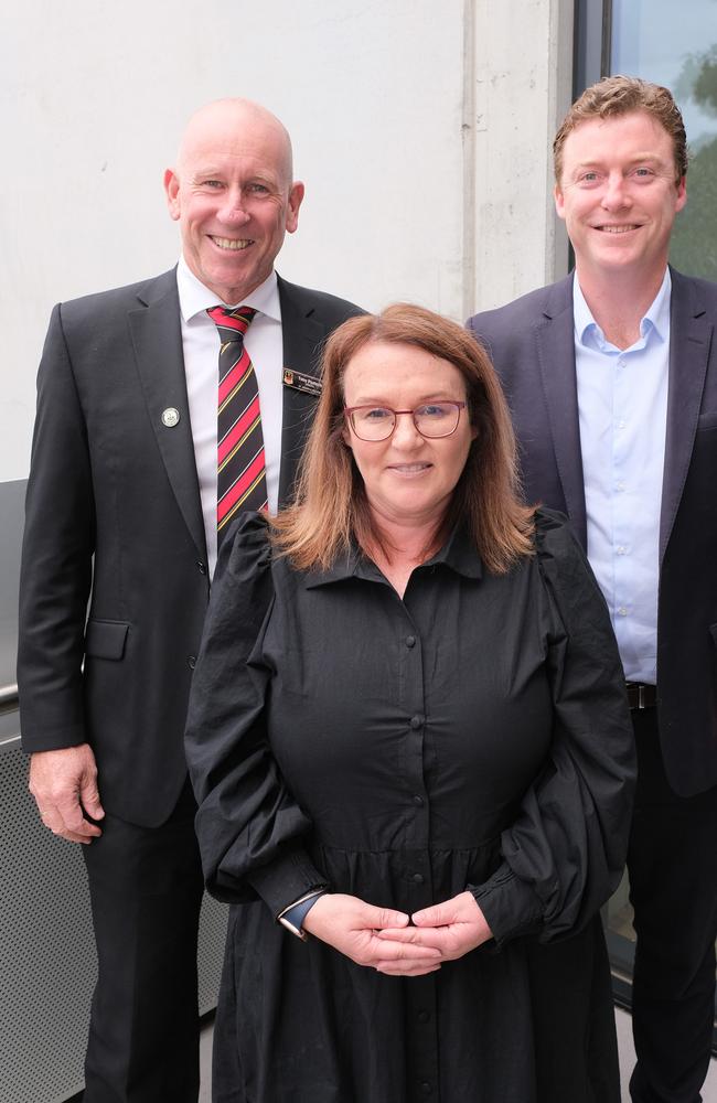 St Joseph’s College Principal Tony Paatsch, Deputy Principal Lisa Pope and Deputy Principal Mark Kennedy. Picture: Mark Wilson