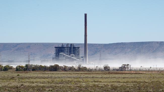 A plume of ash that has dried out since the Northern Power Station at Port Augusta was closed is being blown across the city, causing health concerns for residents. Picture: Matt Turner