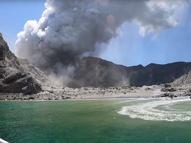 Footage taken by Brazilian tourist Allessandro Kauffmann minutes before the White Island volcano erupted. Picture: YouTube