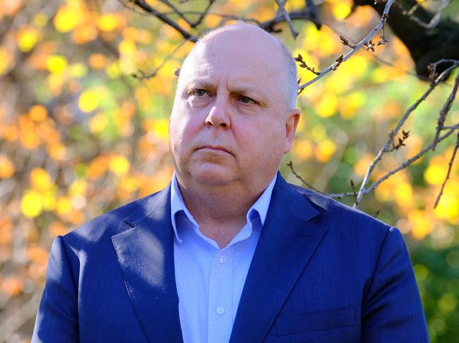 MELBOURNE, AUSTRALIA - NewsWire Photos MAY 30, 2021:  Victorian Treasurer Tim Pallas speaks to the media during a press conference in Melbourne.Picture: NCA NewsWire / Luis Ascui