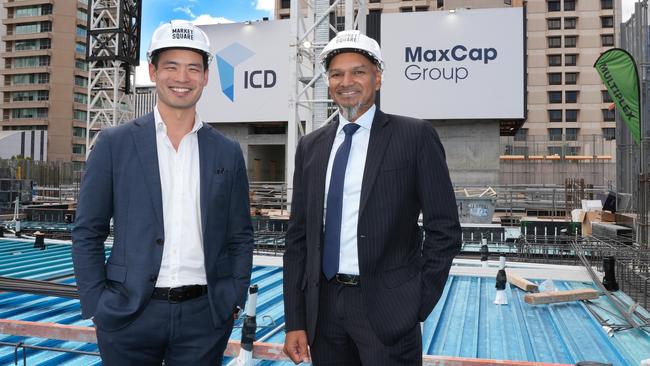 ICD Property’s Matt Khoo, left, with ICAM managing director Freddy Bartlett. Picture: Dean Martin