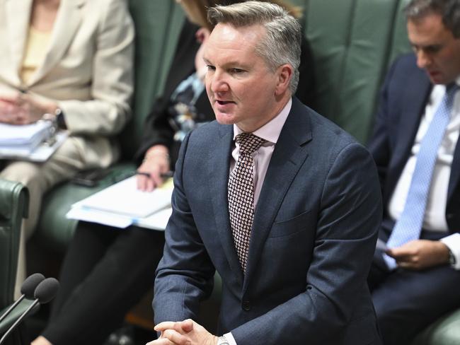 Chris Bowen has boasted the Albanese government is on track to slash emissions by 42.6 per cent by 2035. Picture: Martin Ollman