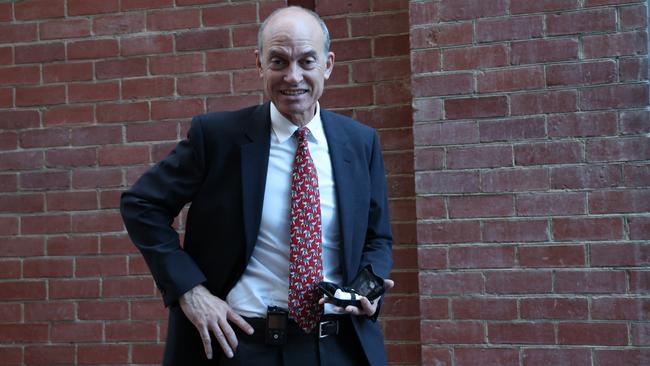 Health Minister Guy Barnett, who has type 1 diabetes, with his blood glucose monitor kit and insulin pump on his waist. Picture: Supplied