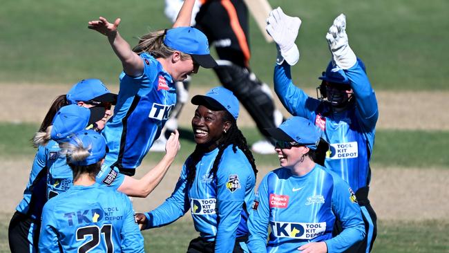 The Adelaide Strikers are flying after another victory. (Photo by Bradley Kanaris/Getty Images)