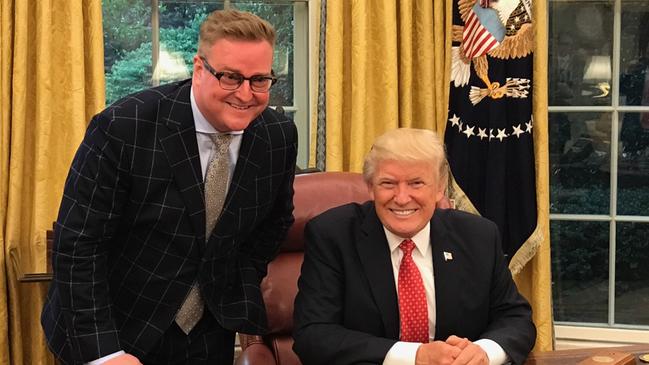 Dylan Howard pictured with former US president Donald Trump in the White House. Picture: Shealah Craighead.