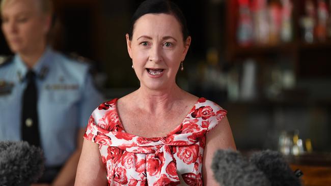 Health Minister Yvette D'Ath speaks during a media conference at the Story Bridge Hotel in Brisbane. Picture: NCA NewsWire/Dan Peled